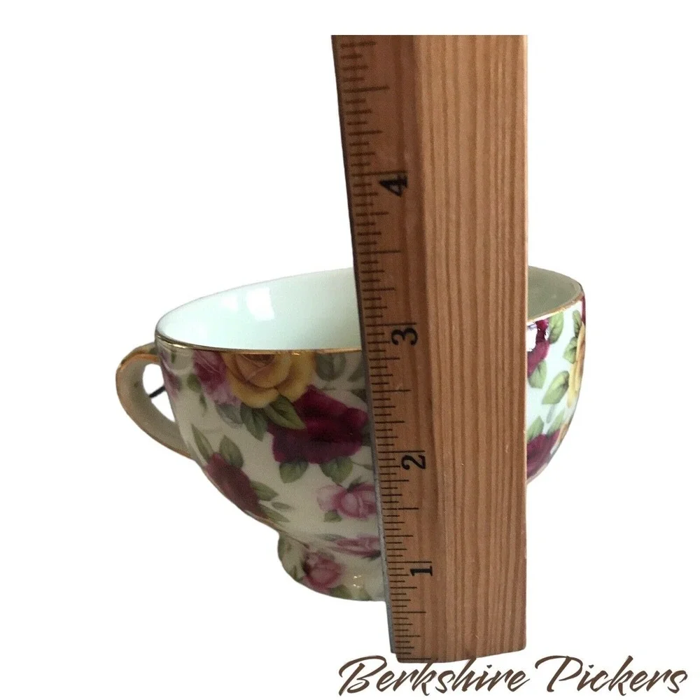 Chintz Floral stacking teapot and cup made in the PRC‎
